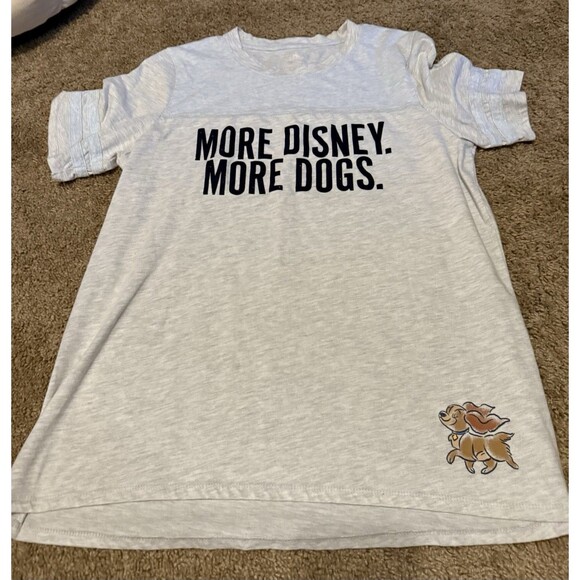 Disney Parks T Shirt More Dogs Womens Gray Lady & The Tramp Extra Large XL - Picture 1 of 8